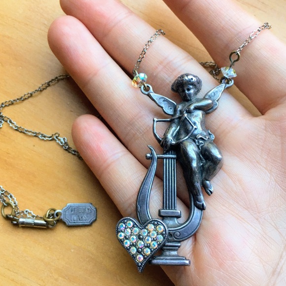 Vintage Jewelry - Vintage Pididdly Links Cupid Art Nouveau necklace